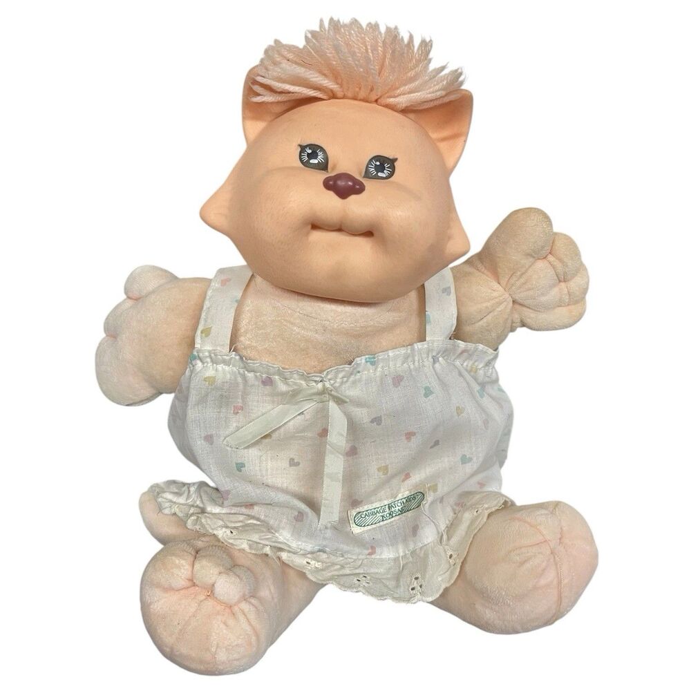 Vintage 1989 Cabbage Patch Kids Koosas Plush Kitty Cat Doll 1980s